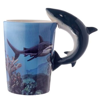 Tasse à poignée en céramique Lisa Parker Shark