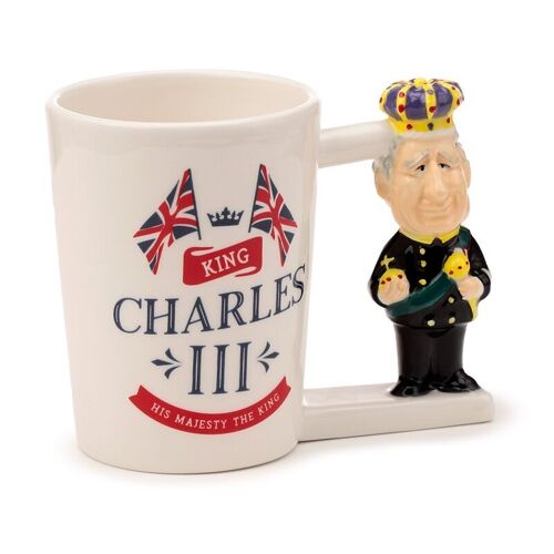 King Charles III Ceramic Shaped Handle Mug