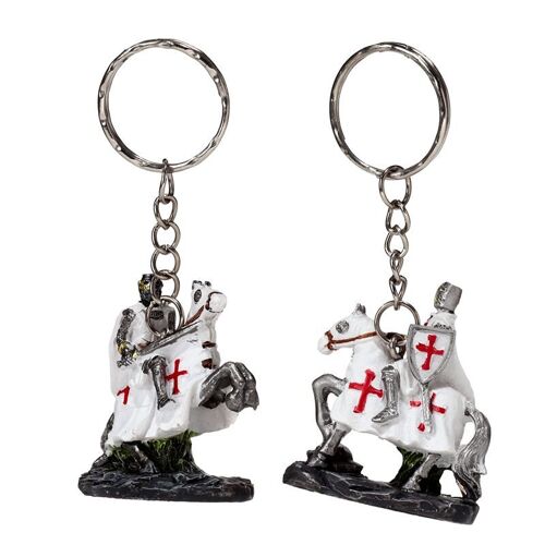 Crusader Knight on Horseback Defender Keyring