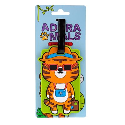Etiqueta de equipaje de PVC salvaje Alfie el tigre Adoramals