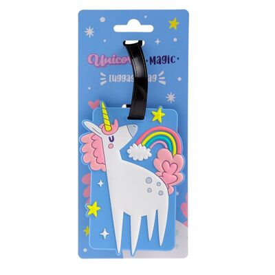 Etiqueta de equipaje de PVC mágica de unicornio