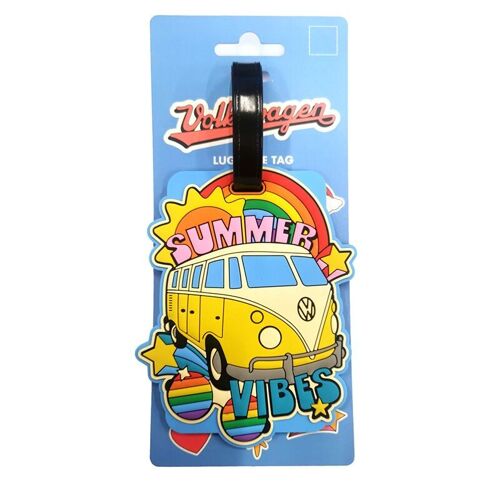 Volkswagen VW T1 Camper Bus Summer Vibes PVC Luggage Tag