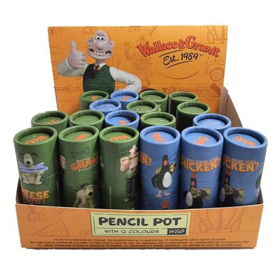 Wallace & Gromit Portalápices con 12 lápices de colores
