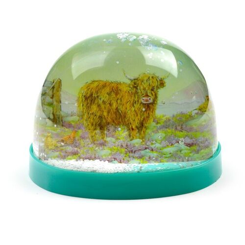 Jan Pashley Highland Coo Cow Large Glitter Snow Storm