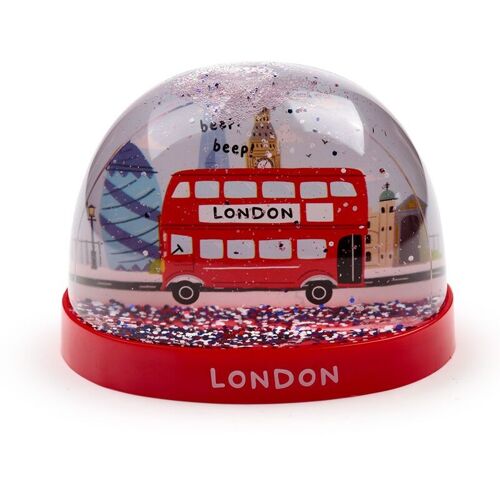 London Souvenir London Bus Large Glitter Snow Storm