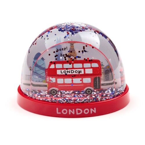 London Souvenir London Bus Small Glitter Snow Storm