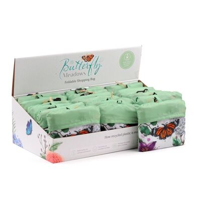 Foldable Reusable RPET Shopping Bag Butterfly Meadows