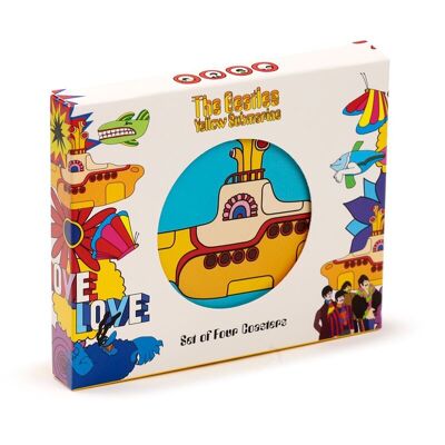 The Beatles Yellow Submarine Juego de 4 posavasos de corcho