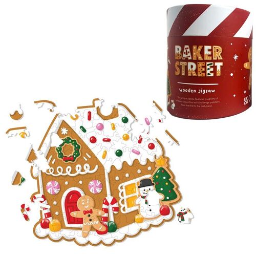 Christmas Gingerbread Baker Street Shaped 130pc Shaped Jigsaw Puzzle