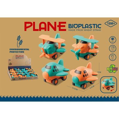 Giocattolo con azione push/pull ad attrito per aeroplano in bioplastica