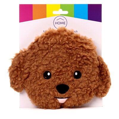 Cavapoo Fluffy Dog Head Microwavable Plush Lavender Heat Pack