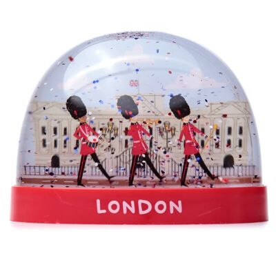 London Souvenir Guardsman on Parade, großer Glitzer-Schneesturm