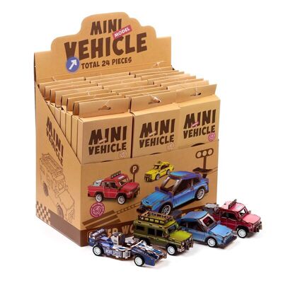 Puzzle 3D in legno per bambini da 24 pezzi di veicoli a motore
