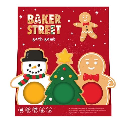 Christmas Gingerbread Baker Street Bath Bomb in Shaped Gift Box