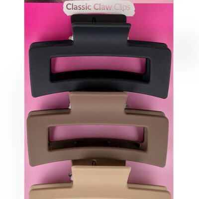 Brushworks Classic Claw Clips - 3 Pack