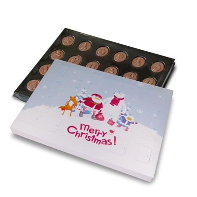 Calendario de Adviento de chocolate con leche de Papá Noel y sus amigos
