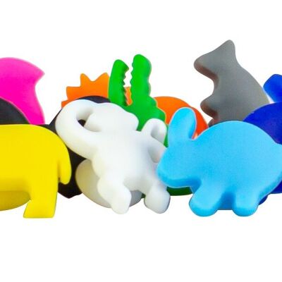 Qpractiko - Pennarelli per tazze animati in silicone | Autoadesivi | Identifica la tua Coppa | 12 Unità, Colori Assortiti, 2,8 cm, per Vini e Bottiglie