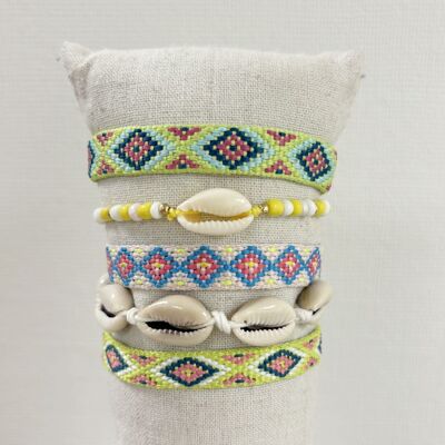 Summery knotted adjustable bracelets for children and adults | Blue