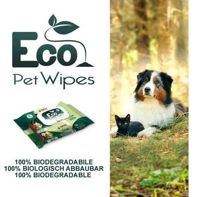 Lingettes humides biodégradables pour chiens et chats - Pet Wipes