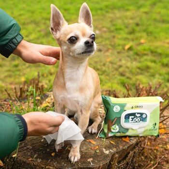 Lingettes humides biodégradables pour chiens et chats - Pet Wipes 8