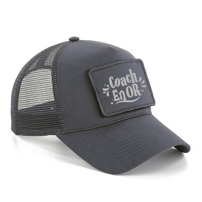 Men's 'golden coach' cap - gray - with detachable message printed patch - Father's Day