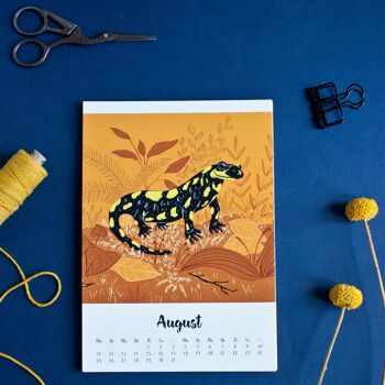 Calendrier annuel 2025 animaux au format A5 8