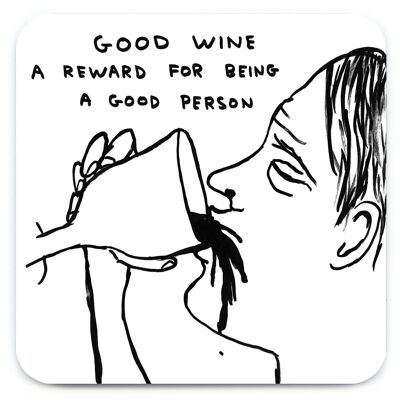 Divertente regalo di David Shrigley: buon sottobicchiere per vino