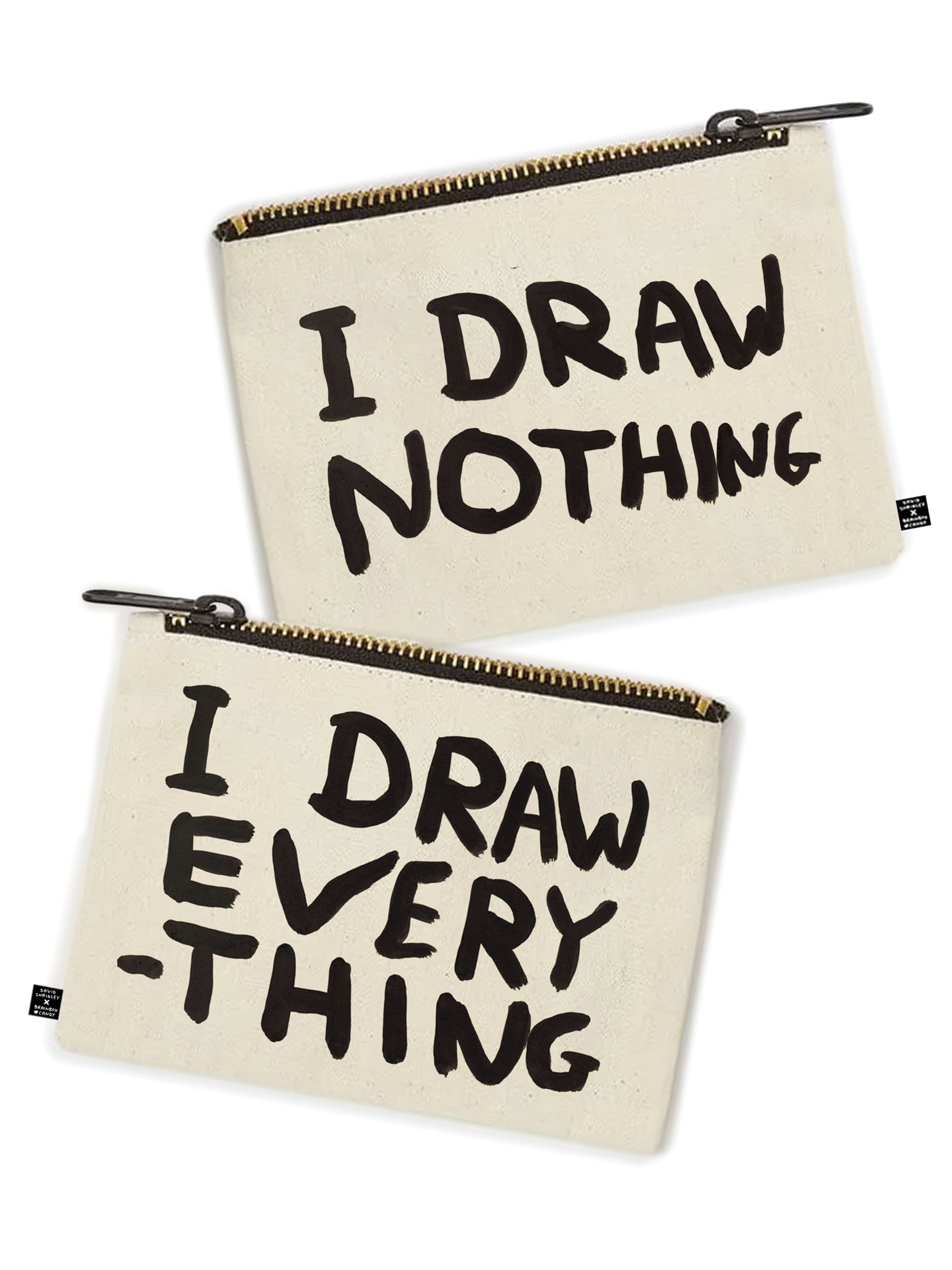 Lustiges Federmäppchen von David Shrigley – „I Draw Everything“
