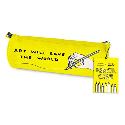 Lustiges Federmäppchen von David Shrigley – „Art Will Save World“