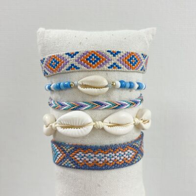 Summery knotted adjustable bracelets for children and adults | purple