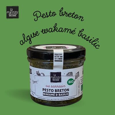 Bio-bretonisches Pesto Wakamé-Algen und Basilikum