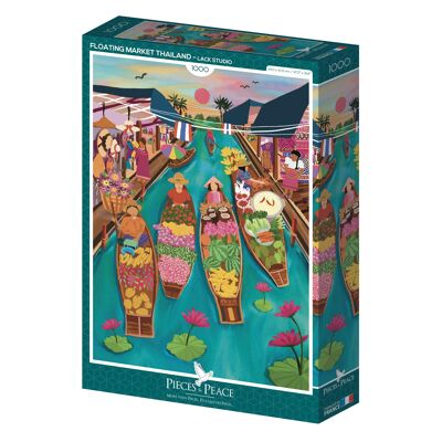Mercado Flotante Tailandia - Puzzle de 1000 piezas