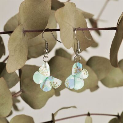 Origami earrings - Couple of mint butterflies