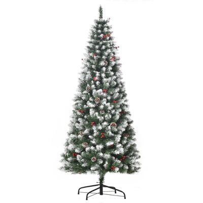 MeubelsWeb kunstkerstboom met 618 takpointen 180 cm kerstboom eenvoudige montage Kerstboom PVC metal groen Ø65 x 180 cm