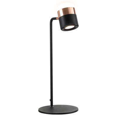 MeubelsWeb light tafellamp 8W/4500K tafellamp industrieel design verstelbare hoek van 90° graden met lampenkap bedlampje metal zwart + goud