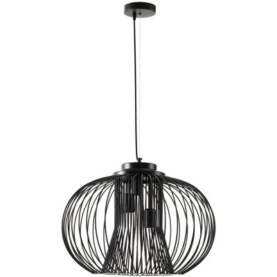 MeubelsWeb hanglamp hanglamp plafondlamp industriële stijl bolvormige hanglamp plafondspot E27 verstelbaar metal zwart Ø50 x 150 cm
