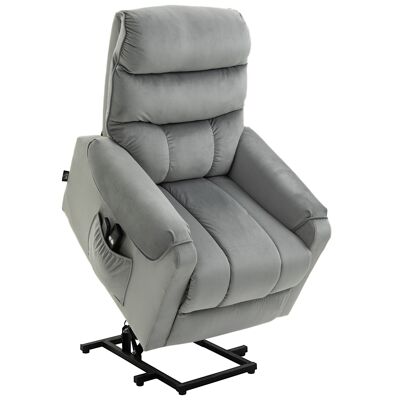 MeubelsWeb stahulp relaxstoel elektrische massagestoel TV-stoel met ligfunctie Fluweelachtig polyester metaalschuim