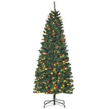 MeubelsWeb kunstkerstboom 180 cm avec 250 lampes LED 628 points de fixation Kerstboom dennenboom PVC métal vert Ø63 x 180 cm