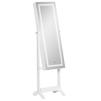 MeubelsWeb miroir d'écran avec écran LED, organisateur de bureau, écran d'affichage standard, en haut verstelbaar, blanc 46 x 36,5 x 151,5 cm