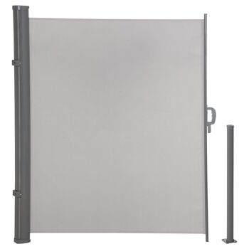 MeubelsWeb toile de fond 300 x 160 cm couleur et zone de protection pour balcon gris UV50+ polyester