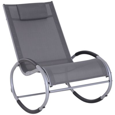 MeubelsWeb schommelstoel, schommelstoel, tuinligstoel, schommelstoel met kussen, weerbestendig aluminum + tekstlijn, zwart, tot 120 kg, 120 x 61 x 88 cm