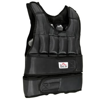 MeubelsWeb 30 kg Gewichtsvest gilet d'entraînement avec 35 Gewichtszakken verstelbare krachttraining fitness Oxford métal noir 60 x 50 cm