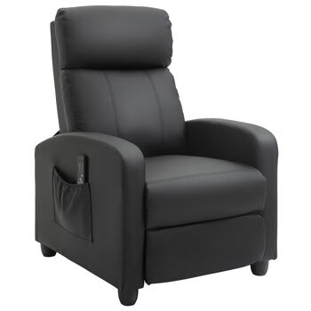 MeubelsWeb massagestoel relaxfauteuil TV-fauteuil relaxfauteuil met rugleuning 2 points massage PU-schuim zwart 68 x 88 x 98 cm