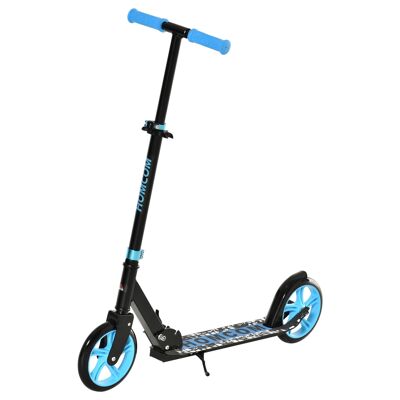 MeubelsWeb kinderstep opvouwbare step met achterremmen voor 14+ jeugdstep in hoogte verstelbare wielen 200mm tot 100kg draagvermogen aluminum blauw