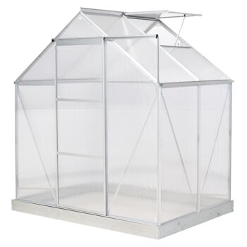 MeubelsWeb aluminium broeikas tuinhuis met raamdeur 193 x 126 x 205 cm 2.5㎡ Plantenhouse y compris funderingskas tomatehuis