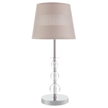 MeubelsWeb lampe de table lampe de chevet 54 cm lampe de table avec support en tissu lampe de bureau moderne style E27 raccord 40 W acrylique métal gris
