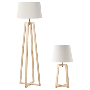MeubelsWeb lampe de table avec 1 lampe de table, lot de 2, lampe de lit, haut de 149 cm/68 cm, lampe de chambre pour chambre à coucher, chambre à coucher, design scandinave, esprit et naturel
