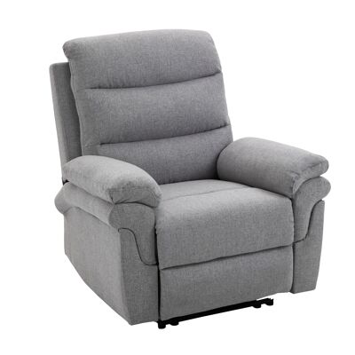 MeubelsWeb fauteuil met ligfunctie, enkele bank, verstelbaar, fauteuil, 165° kantelbaar, fauteuil, fauteuil, linnen touch, lichtgrijs, 91 x 92 x 102 cm