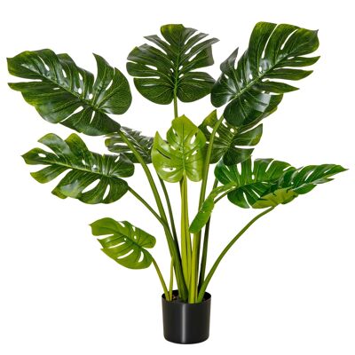 MeubelsWeb kunstplanten 110 cm Monstera kunstplant kamerplant decoratieve plant cantoorplant Kunststof pot voor binnen en buiten
