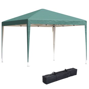 MeubelsWeb tente de tente 2,95 x 2,95 m tente de tente escamotable paviljoen opvouwbare partytent tuintent UV-bescherming acier + oxford vert